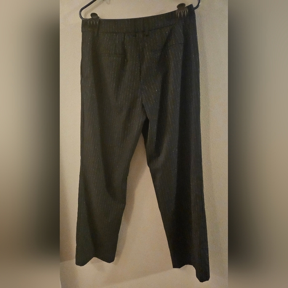 NWOT Rachel Zoe Women's Black Pinstripe Sparkle Pants - Picture 2 of 7